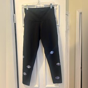 Black Leggings with Evil Eye Design